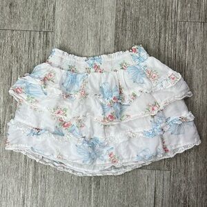 Loveshackfancy floral mini skirt